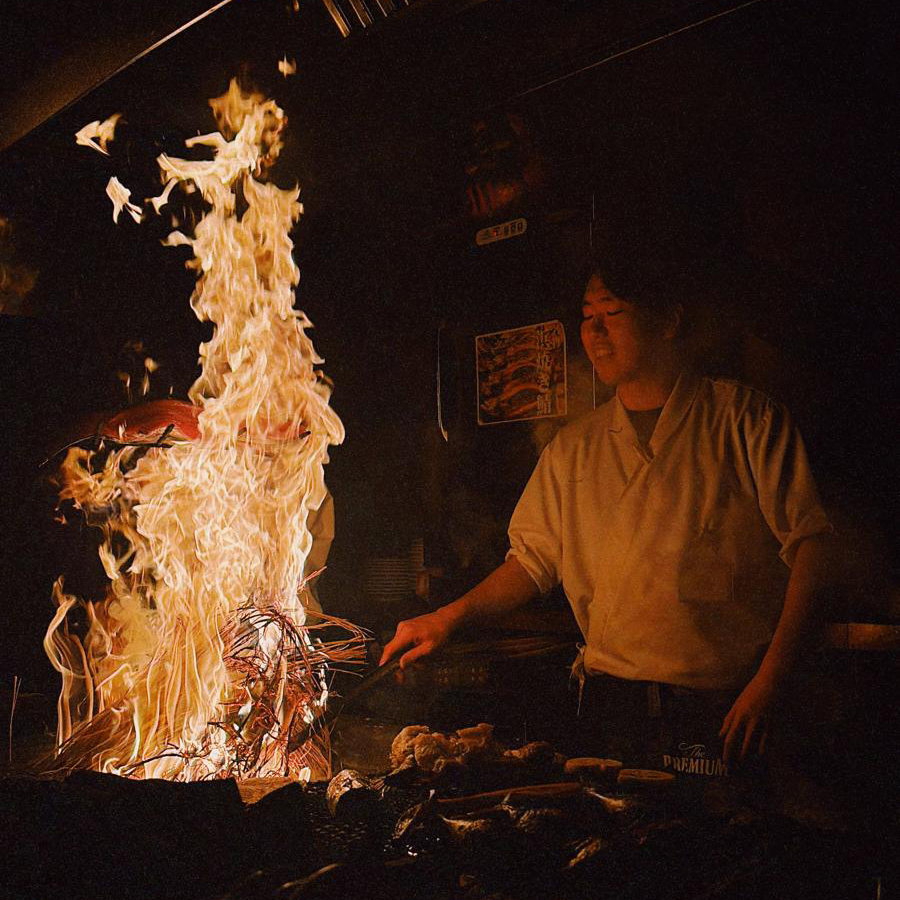 Live fire grilling at the izakaya